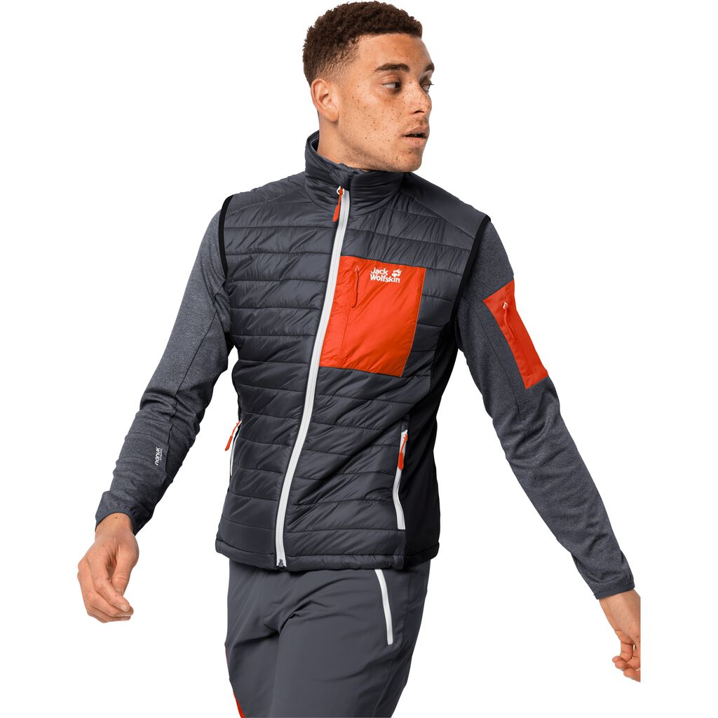 Jack Wolfskin ROUTEBURN Férfi Mellény Antracit - VWKICA-970